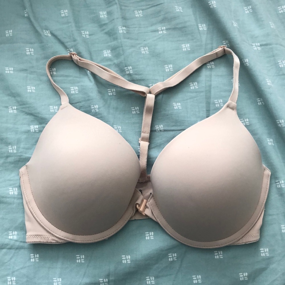 PINK nude halter back bra